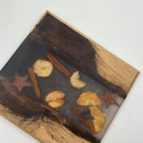 Cinamon Apple - Kis Mret Epoxi gyanta rusztikus tlgyfa vgdeszka