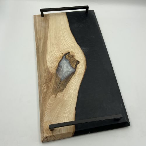 Black Pearl - Epoxi gyanta tlgyfa tlal/serving board