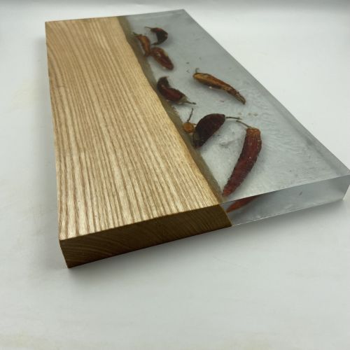 EpoTable Big Boy  S4 -  White Red Pepper Series - 2.5cm Vastag epoxi gyanta krisfa vgdeszka