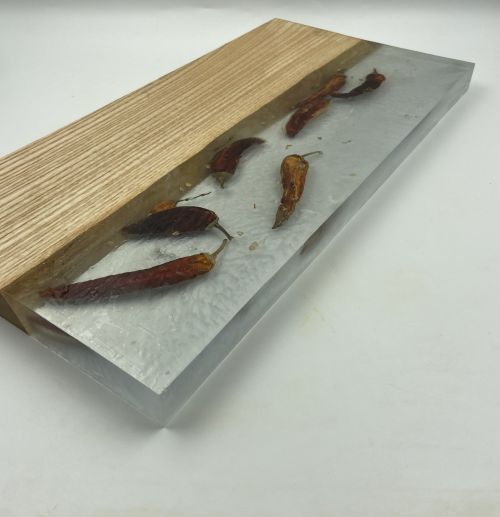 EpoTable Big Boy  S4 -  White Red Pepper Series - 2.5cm Vastag epoxi gyanta krisfa vgdeszka